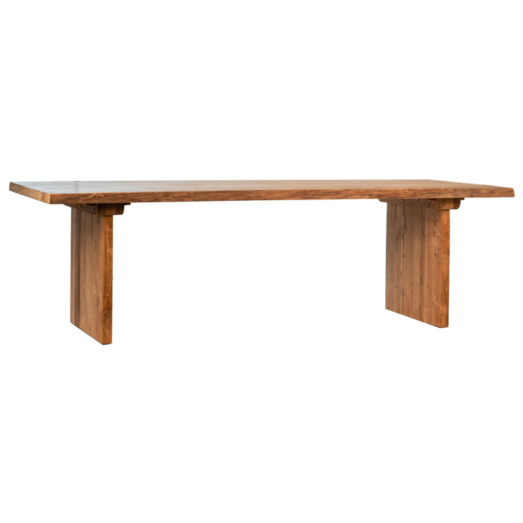 Aisa Natural Finish Double Pedestal Indoor-Outdoor 98-inch Rectangular  Dining Table